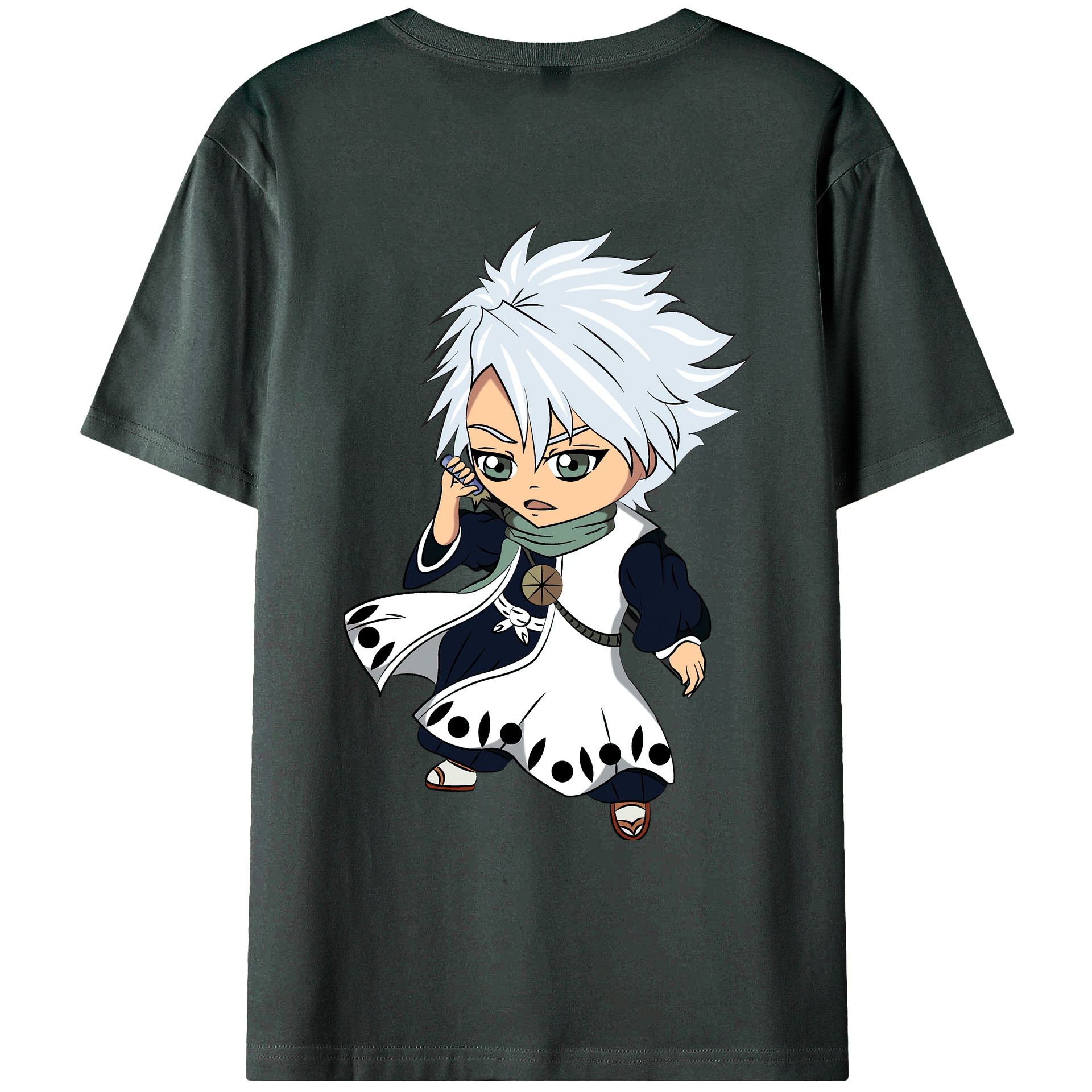 （画像用） ブリーチ 日番谷冬獅郎（ひつがや とうしろう） BLEACH Hitsugaya Toushirou 綿100％ メンズ半袖Tシャツ（バックプリント） 通気性